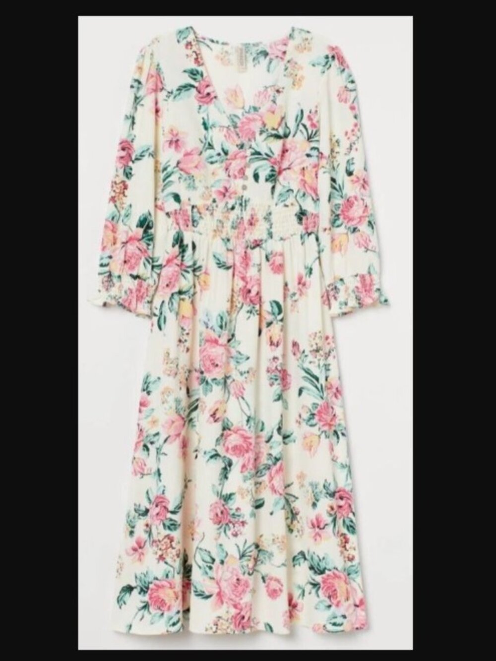H&M Pink  dress Rose Floral  Wedding EASTER Dress. NEW. Size L